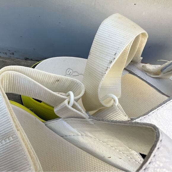 Sorel KINETIC IMPACT II SLING LOW SANDALS white neon highlighter yellow 9.5 - Picture 3 of 7